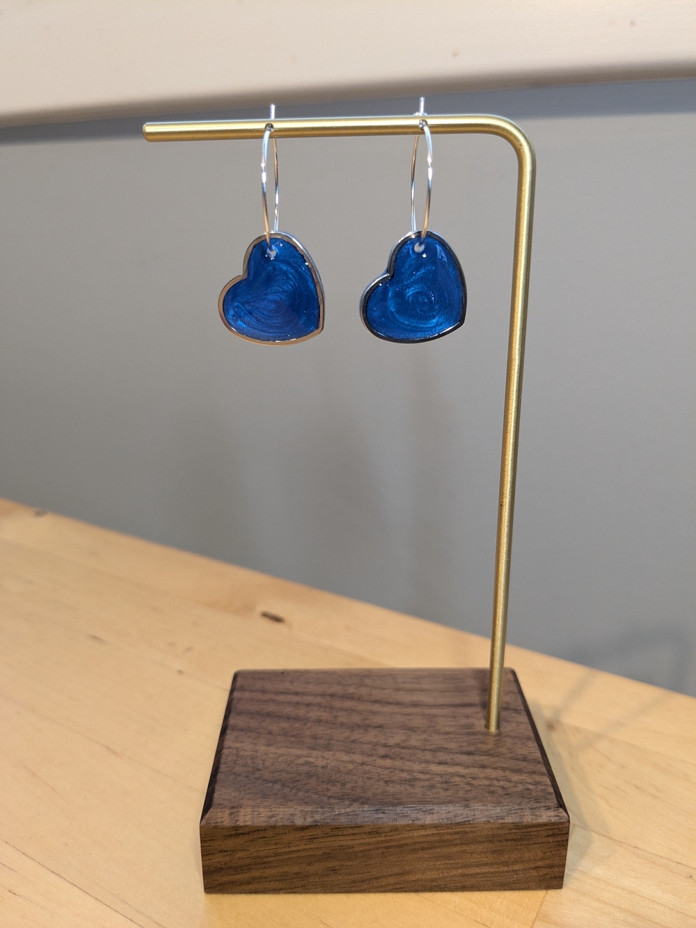 Blue Heart Drop Earrings - Women Jewelry
